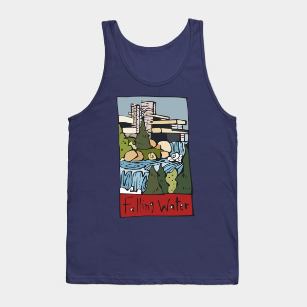 Falling Water building Tank Top by TheHappyLot